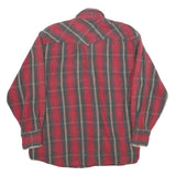 CANYON GUIDE Mens Red & Grey Check Shirt XL Cotton Blend Long Sleeve Casual