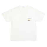 HANES Mens White Data Search Graphic T-Shirt L Short Sleeve Crew Neck Printed