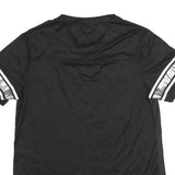 MAJESTIC Womens Black Raiders Graphic T-Shirt L Short Sleeve V-Neck Lace-Up