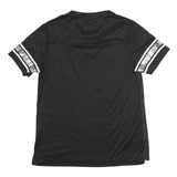 MAJESTIC Womens Black Raiders Graphic T-Shirt L Short Sleeve V-Neck Lace-Up