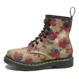 DR MARTENS Womens Ankle Boots Beige Floral Synthetic UK 3 Lace-Up