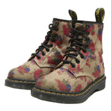 DR MARTENS Womens Ankle Boots Beige Floral Synthetic UK 3 Lace-Up