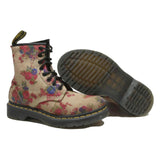 DR MARTENS Womens Ankle Boots Beige Floral Synthetic UK 3 Lace-Up