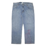 CARHARTT Mens Loose Blue Denim Light W40 L32 Zip Cotton Blend Jeans