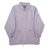 FULWILINE Womens Lavender Purple Jacket L Woven Zip Closure Classic Fit Casual