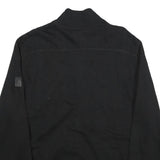 CALVIN KLEIN Mens Black Zip Jacket 2XL Cotton Plain Ribbed Collar Chest Pocket