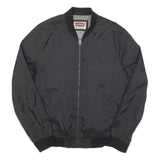 LEVI'S Mens Black Bomber Jacket S Polyester Blend Plain Zip Casual Lightweight