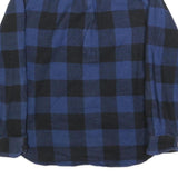 JACHS Mens Blue & Black Check Shirt M Cotton Blend Classic Fit Long Sleeve