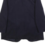 BLOCK ISLAND Womens Navy Blue Wool Blazer Jacket M Button Plain Classic