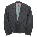 COPY RIGHT Mens Black Jacket L Polyester Blend Button Classic Plain Formal