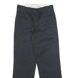 DICKIES Mens Regular Black Cotton Blend Trousers W30 L30 Classic Straight Zip