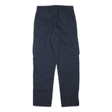H&M Mens Cotton Blend Navy Relaxed Cargo Trousers W29 L29 Drawstring Casual