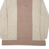 CALVIN KLEIN JEANS Womens Beige & Brown Colourblock Plain Roll Neck Jumper L