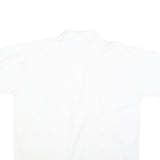 MUSSFELDT DESIGN Mens White Cotton Polo Shirt L St Thomas Pocket Print