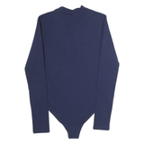 FILA Womens Navy Blue Logo Printed Bodysuit Long Sleeve Crew Neck XS Cotton