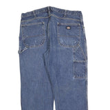 DICKIES Mens Jeans Blue Regular Straight Denim Medium W38 L30 Workwear Zip