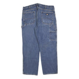 DICKIES Mens Jeans Blue Regular Straight Denim Medium W38 L30 Workwear Zip