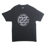 JOSTONS Mens Black Senior Class Of 22 Graphic T-Shirt L Short Sleeve Crew Neck