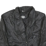 LERNER Womens Black Leather Button Jacket L Leather Classic