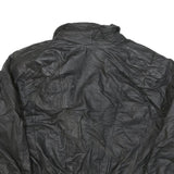 LERNER Womens Black Leather Button Jacket L Leather Classic