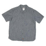 DICKIES Mens Grey Workwear Cotton Blend Shirt XL Casual Button-Up