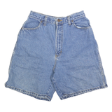 Womens Blue Denim Casual Shorts Plain Cotton Blend Relaxed Fit S W26 Pocketed