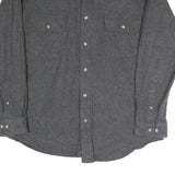 RURAL LIFE Mens Grey Plain Cotton Blend Shirt XL Casual Long Sleeve Button