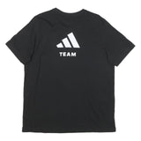 ADIDAS Mens Black Team Graphic T-Shirt L Short Sleeve Crew Neck Sports Casual