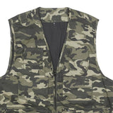 Mens Green Camouflage Cotton Blend Utility Jacket M Zip Front Casual Outdoor