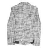 DKNY Womens Black & White Tweed Jacket XS Polyester Blend Button Closure