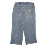 CARHARTT Mens Relaxed Jeans Blue Denim W36 L27 Cotton Blend Zip Workwear
