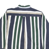 ZIZA Mens Blue Green & Beige Striped Shirt XL Button Down Casual Cotton