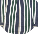 ZIZA Mens Blue Green & Beige Striped Shirt XL Button Down Casual Cotton
