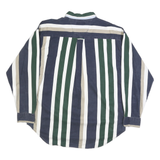 ZIZA Mens Blue Green & Beige Striped Shirt XL Button Down Casual Cotton