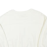 LEE Womens White Henley Neck XS Cotton Blend Sweatshirt Long Sleeve Pullover