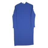 PHILIPPE DEVILLE Womens Blue Shift Dress Polyester Long Sleeve UK L Stylish