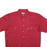 UNDERGROUND Mens Red Plain Cotton Blend Shirt XL Short Sleeve Button Shirt