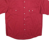 UNDERGROUND Mens Red Plain Cotton Blend Shirt XL Short Sleeve Button Shirt