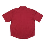 UNDERGROUND Mens Red Plain Cotton Blend Shirt XL Short Sleeve Button Shirt