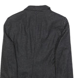 TRUSSARDI Womens Black Grey Checked Tailored Jacket S Polyester Blend Button