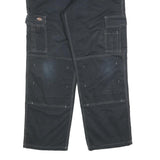 DICKIES Mens Cotton Blend Black Relaxed Cargo Trousers W36 L32 Workwear Utility