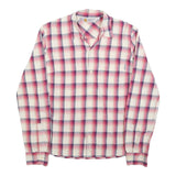 CARHARTT Womens White & Pink Check Shirt S Long Sleeve Button Down Cotton Blend