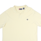 CHAPS Mens Cream Polo Shirt Short Sleeve Plain 2XL Classic Fit Cotton