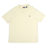 CHAPS Mens Cream Polo Shirt Short Sleeve Plain 2XL Classic Fit Cotton