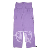 Lilac Womens Relaxed Cargo Trousers W32 L32 Zip Polyester Blend Casual