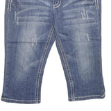 MISS CHIC Womens Denim Blue Cotton Blend Casual Shorts M W30 Stud Embellished