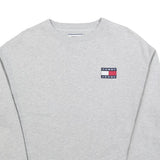 TOMMY HILFIGER Mens Grey Crew Neck S Cotton Pullover Sweatshirt Logo