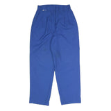 Womens Relaxed Fit Blue Cotton Blend Trousers W24 L25 Elastic Waist Zip Closure