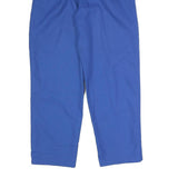 Womens Relaxed Fit Blue Cotton Blend Trousers W24 L25 Elastic Waist Zip Closure