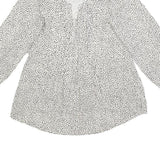 JOULES Womens White & Black Printed Blouse Long Sleeve Round Neck UK 6 Casual